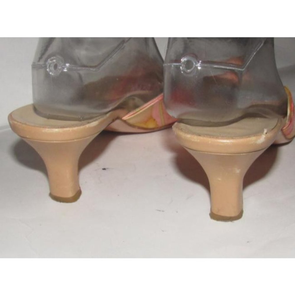 Ferragamo Silk Floral Print Mules in Pinks & Red - Picture 3 of 12